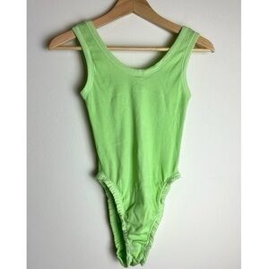 Ribbed bodysuit Calida women’s bodysuit ribbed light neon green size small